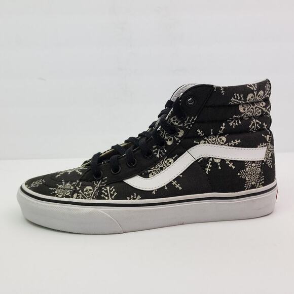 SAMPLE Vans Sk8 Hi Reissue Van Doren Skull Snowflake Mens Sz 6 Black Skate Shoes main image 9
